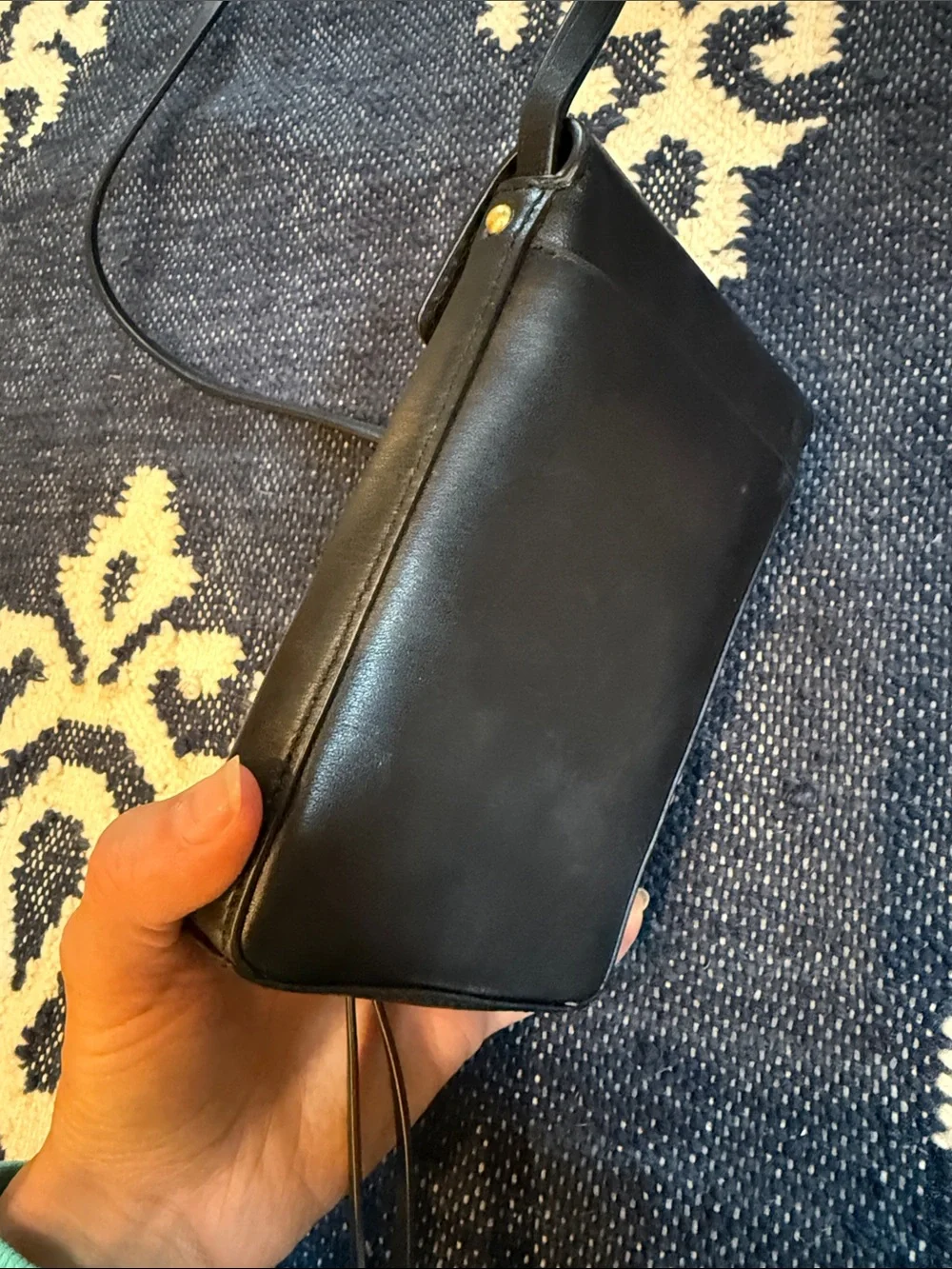 Tory Burch Black Leather Logo Phone Pouch Crossbody